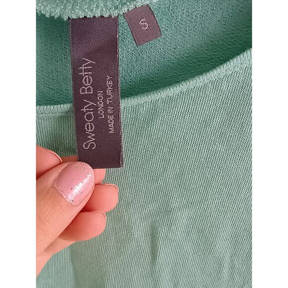 Sweaty Betty Simhasana Pullover in a mint green color small teal beachy coastal - Picture 3 of 10